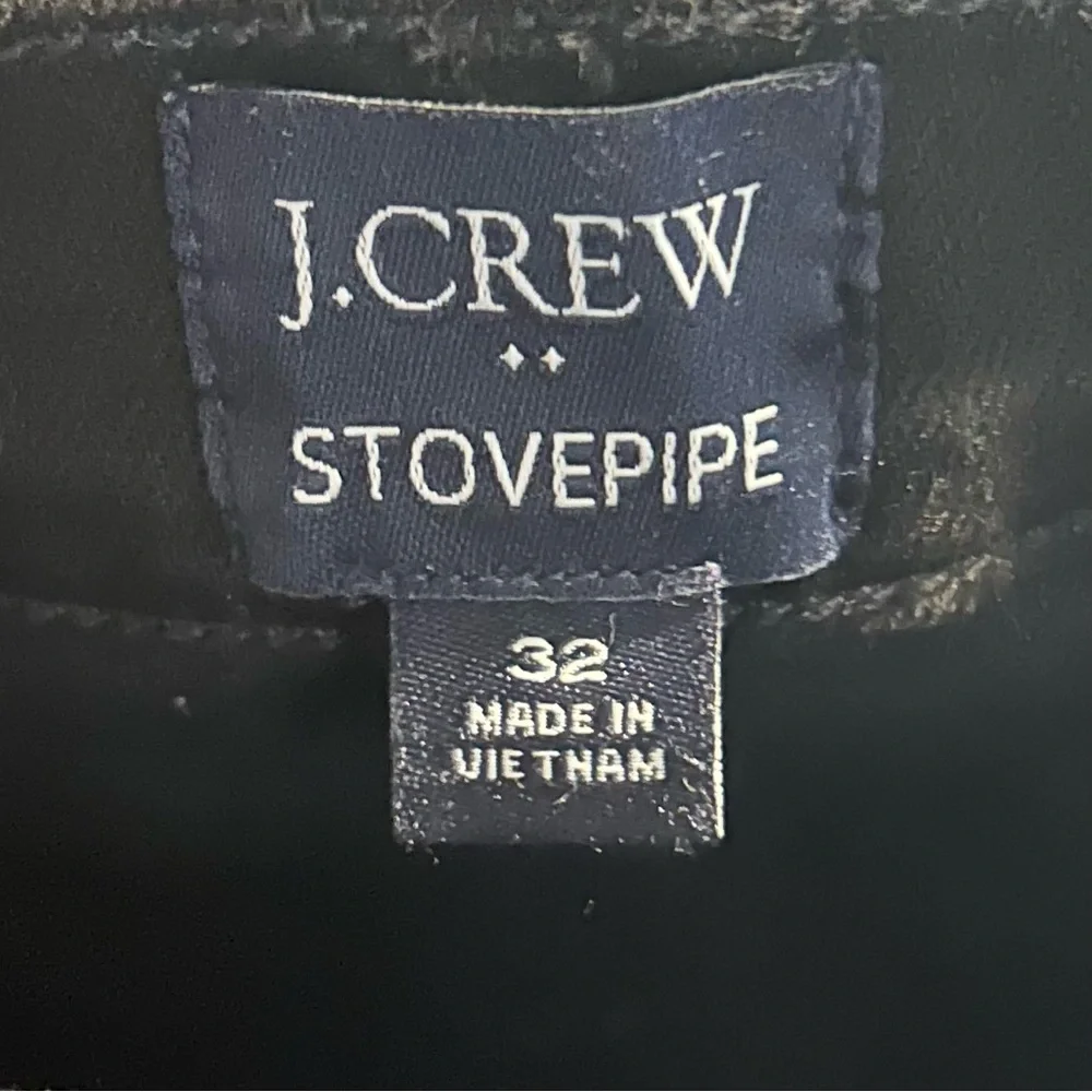 NWOT J. Crew Stovepipe Straight Leg Jeans Black Button Fly High Rise Stretch 32